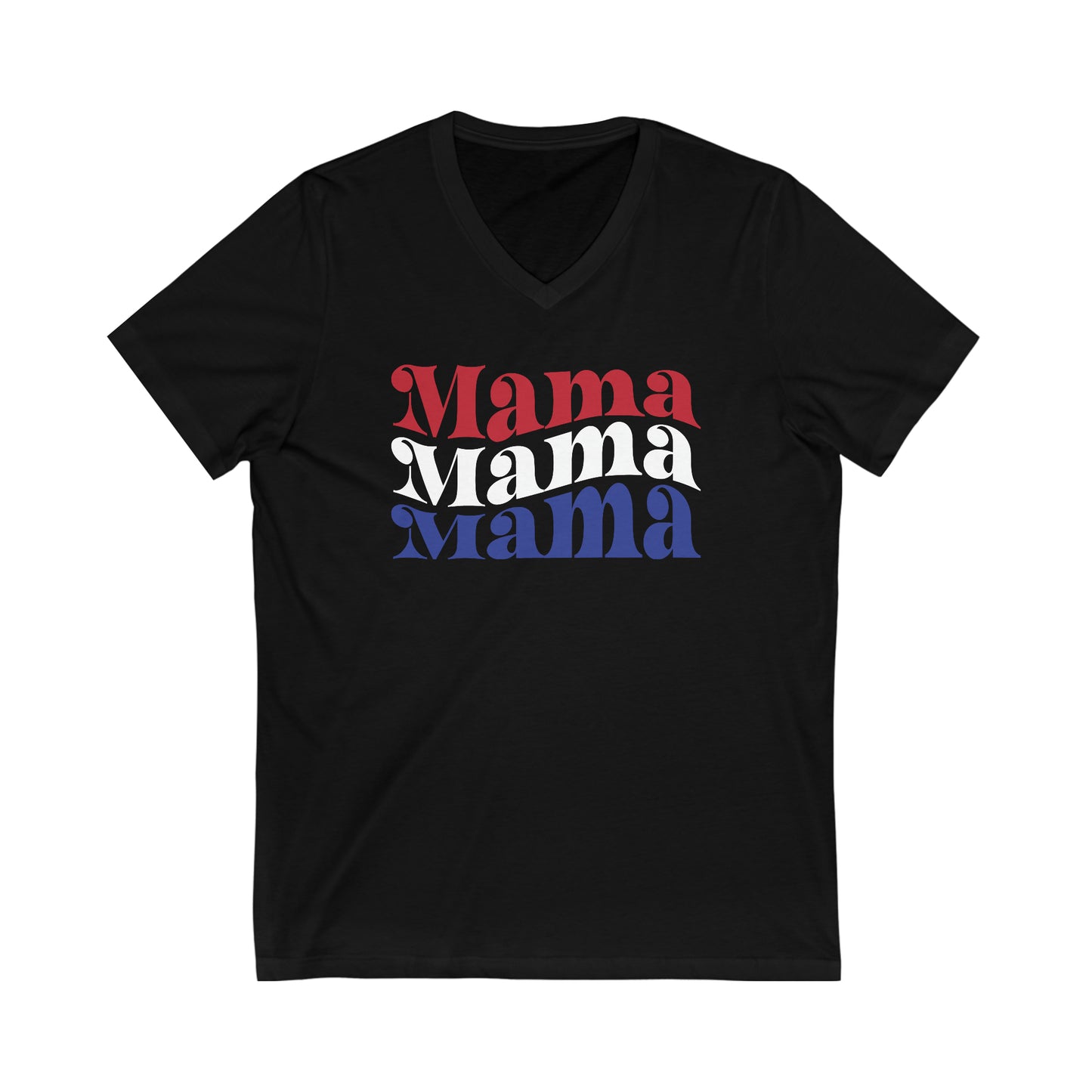 Mama Patriotic V-Neck - Bold USA Pride