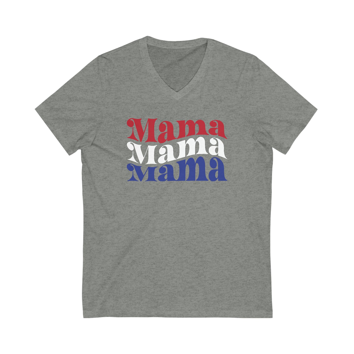 Mama Patriotic V-Neck - Bold USA Pride