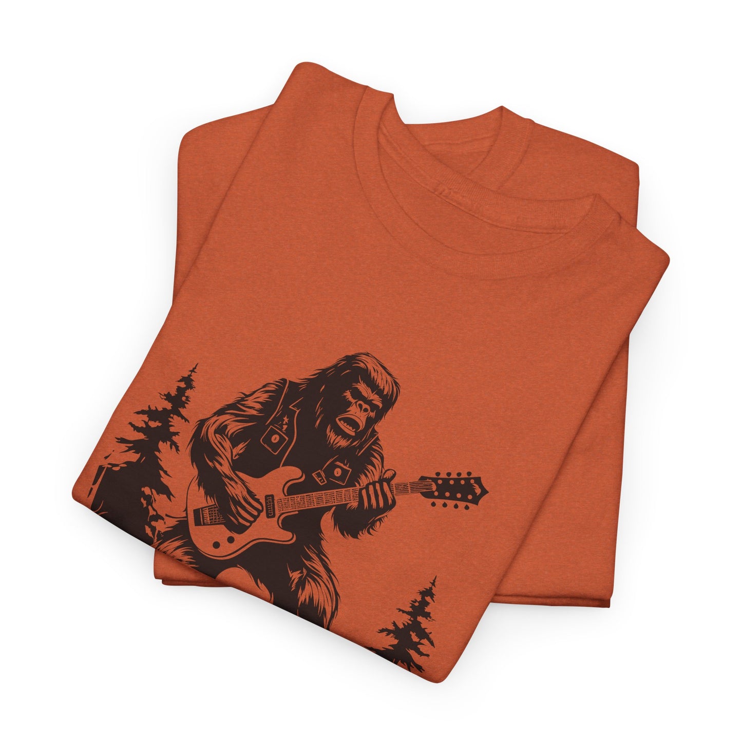 Bigfoot T-Shirt For Rock And Roll Yeti TShirt For Sasquach Guitar T Shirt For Musician Gift