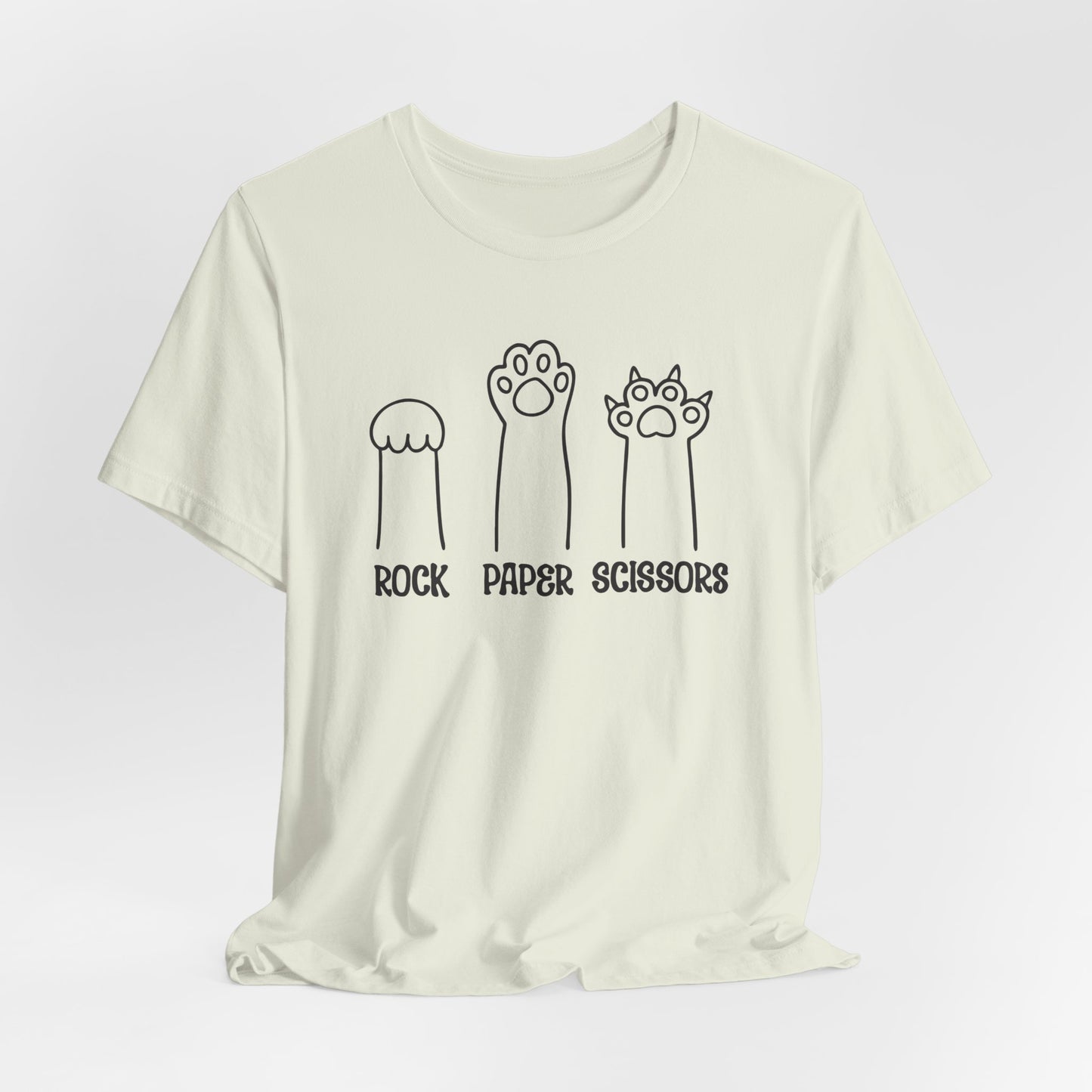 Rock Paper Scissors T-Shirt For Funny Cat Paw TShirt For Funny Feline Humor T Shirt