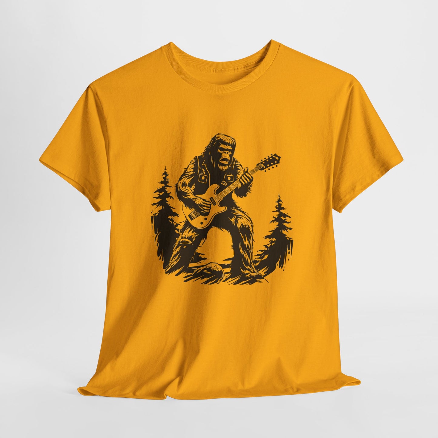 Bigfoot T-Shirt For Rock And Roll Yeti TShirt For Sasquach Guitar T Shirt For Musician Gift