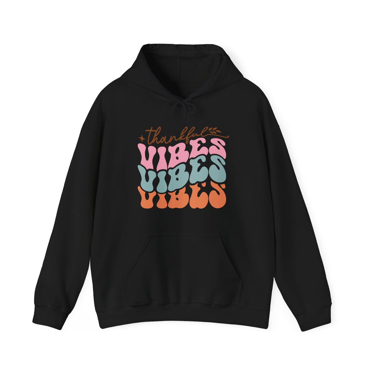 RetroThankful Vibes Hooded Sweatshirt For Thanksgiving Hoodie For Warm Turkey Day Shirt