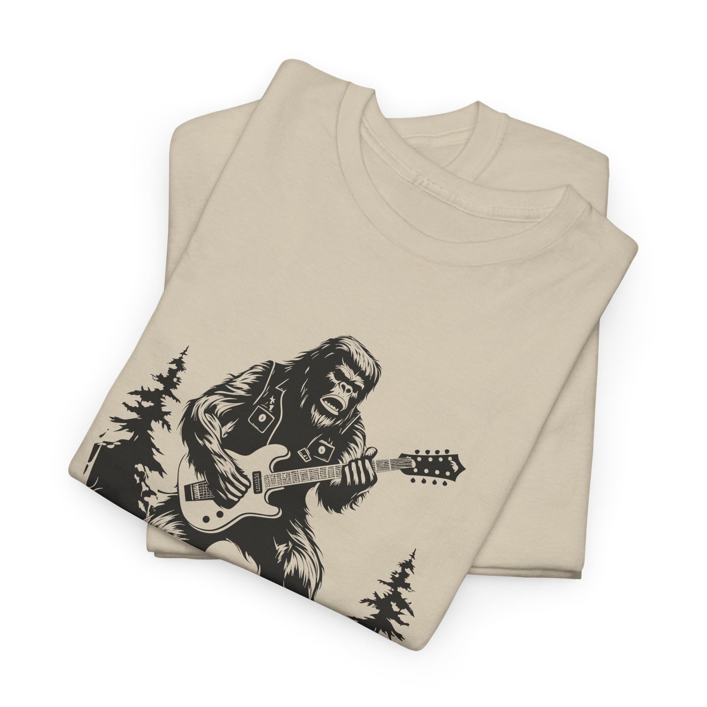 Bigfoot T-Shirt For Rock And Roll Yeti TShirt For Sasquach Guitar T Shirt For Musician Gift