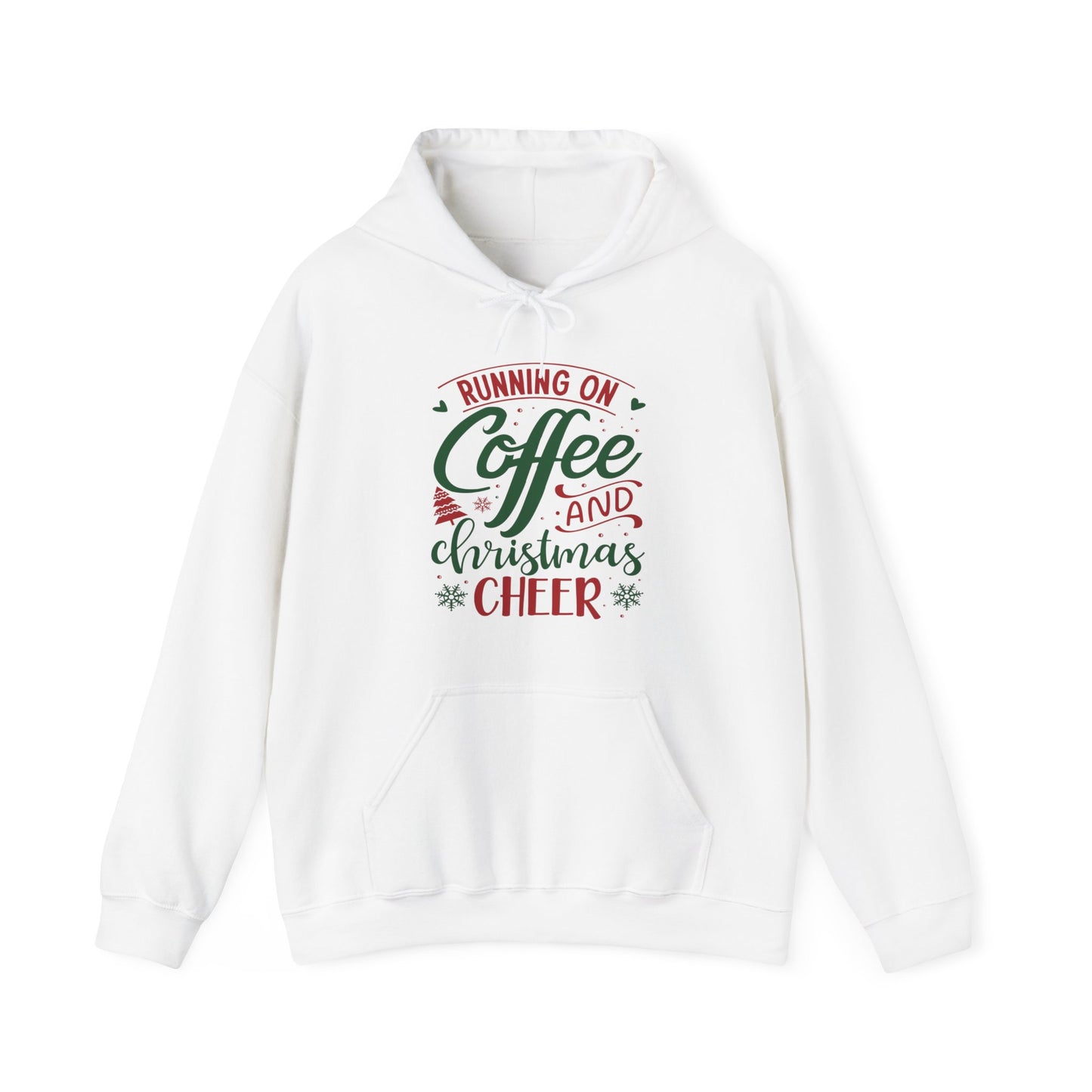 Christmas Cheer Hooded Sweatshirt For Holiday Coffee Lovers Hoodie For Fun Xmas Lounge Clothes