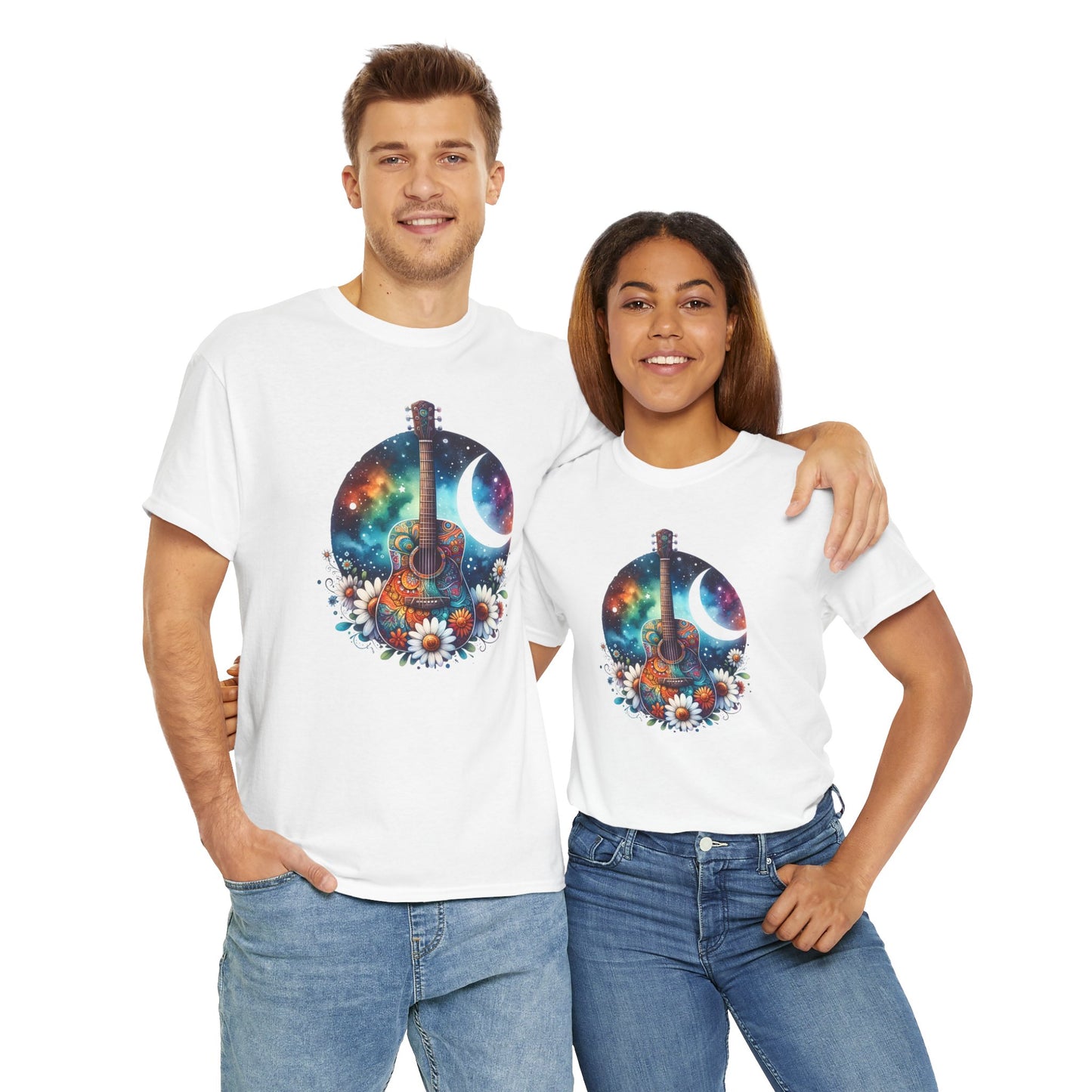 Cosmic Guitar Tee Bohemian Style for Music Lovers T-Shirt