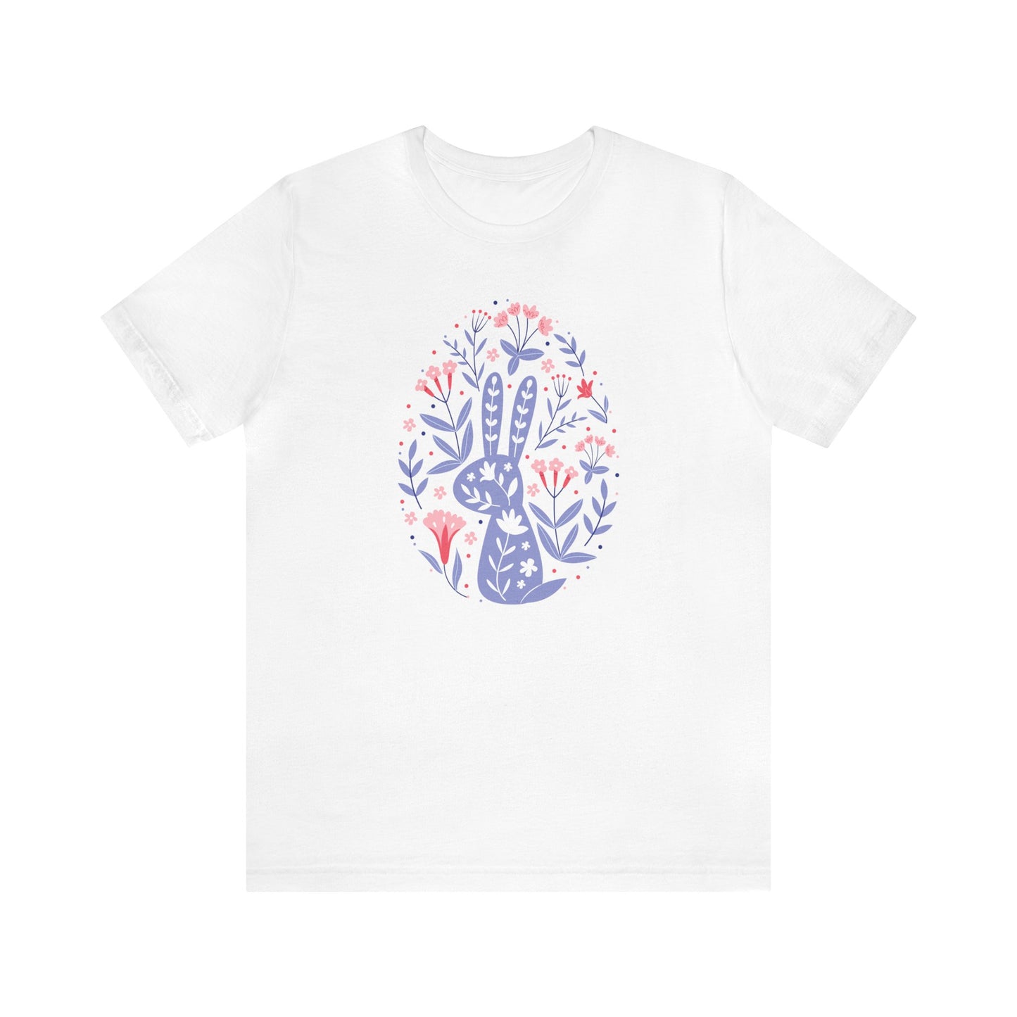 Flowery Bunny T-Shirt For Egg Shape T Shirt For Easter TShirt