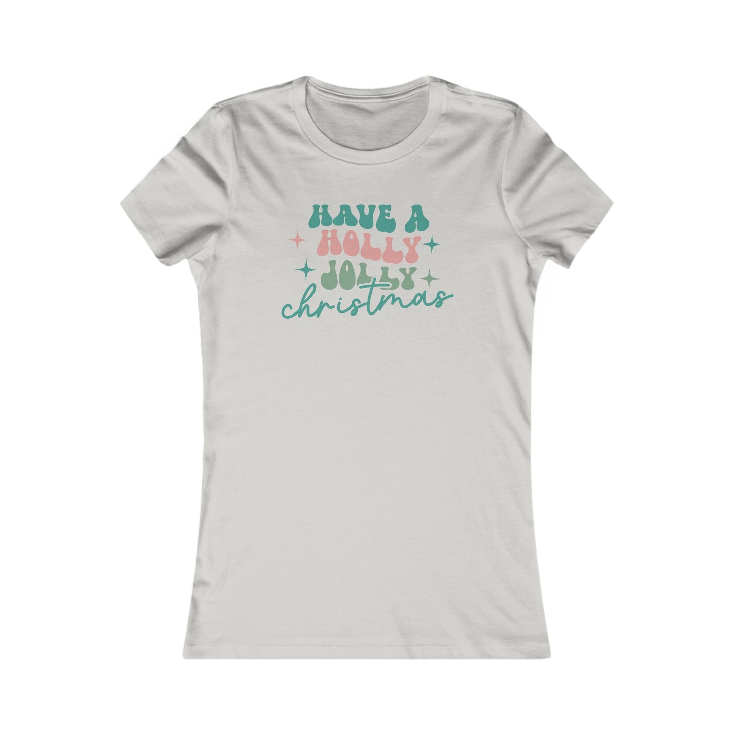 Retro Christmas Tee For Holly Jolly Christmas T-Shirt For Cute Ladies TShirt For Festive Holiday T Shirt