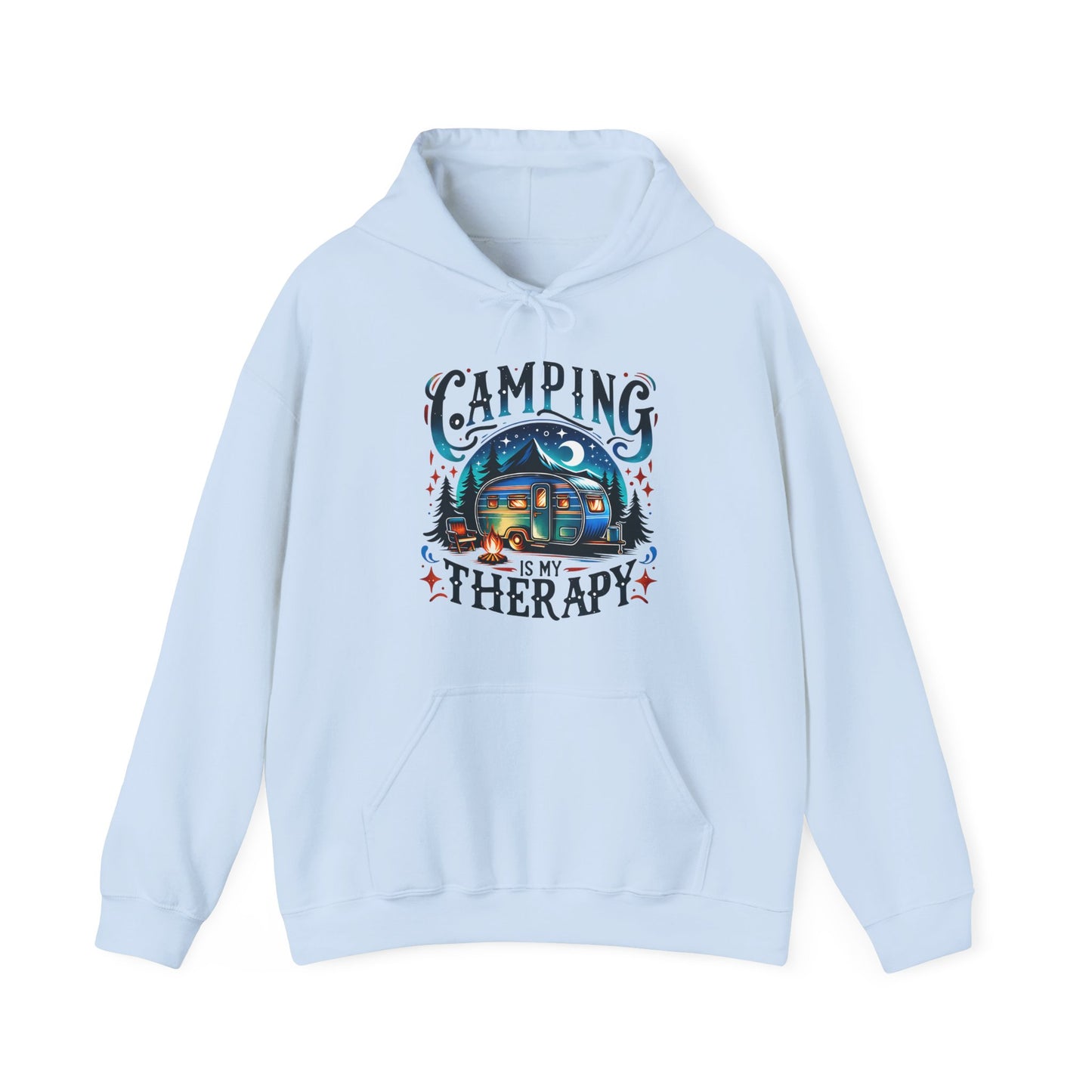 Camping Is My Therapy Hoodie ForCanned Ham Hooded Sweatshirt For Cozy Camp Hoodie