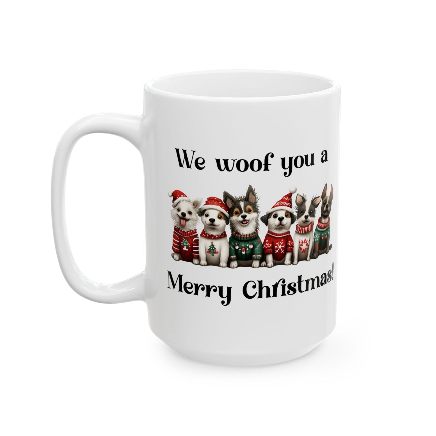 Cute Puppies Coffee Cup For Dog Lovers Christmas Mug For Hot Chocolate or Tea