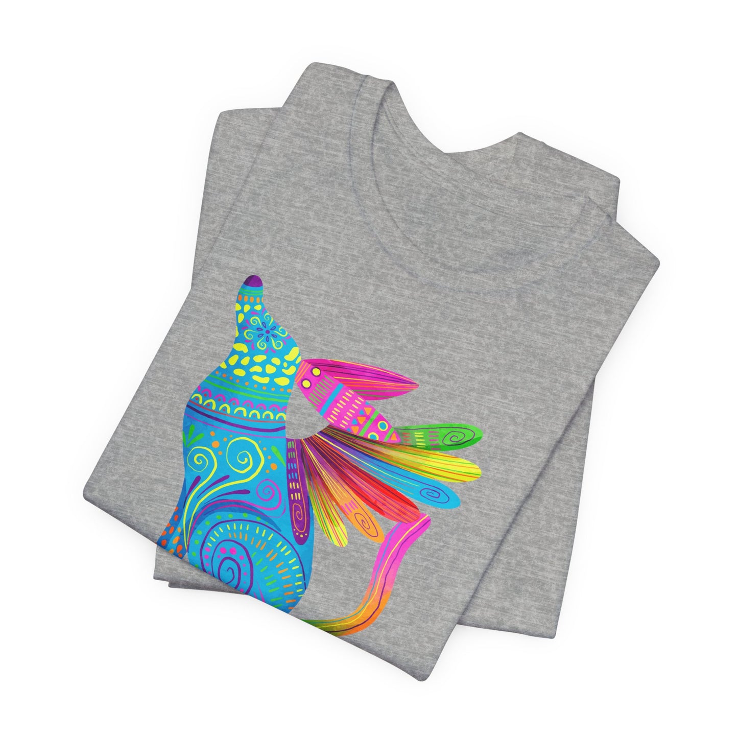 Mexican Folk Art T-Shirt For Cinco de Mayo TShirt For Winged Dog Watercolor T Shirt