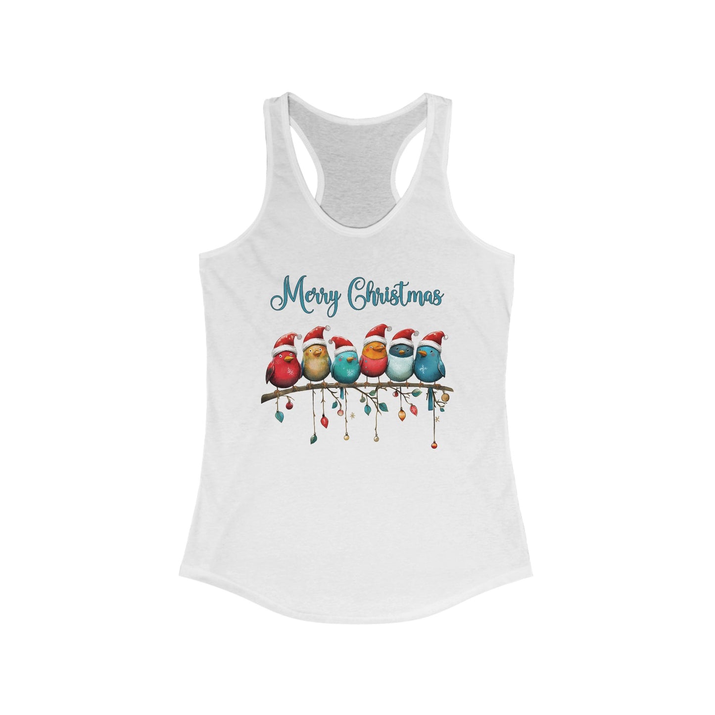 Holiday Birds Racerback Tank For Christmas Finches Summer Top