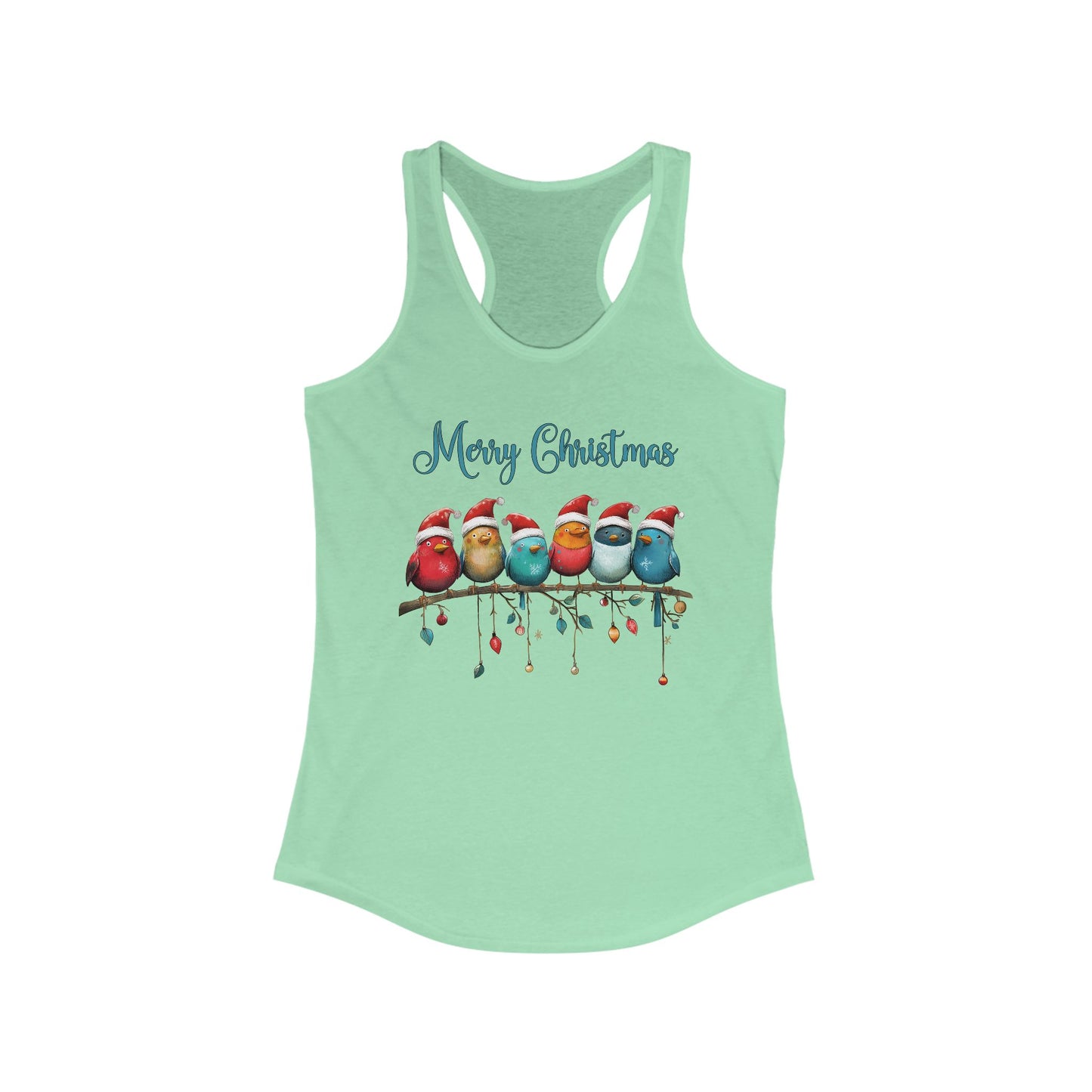 Holiday Birds Racerback Tank For Christmas Finches Summer Top