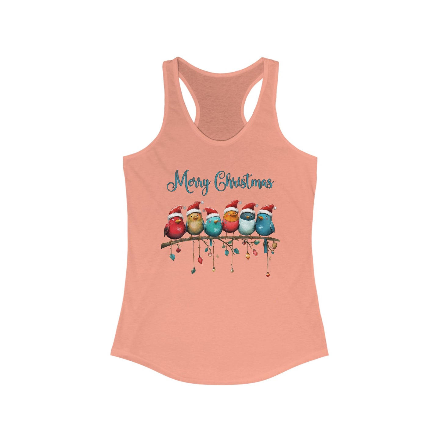 Holiday Birds Racerback Tank For Christmas Finches Summer Top