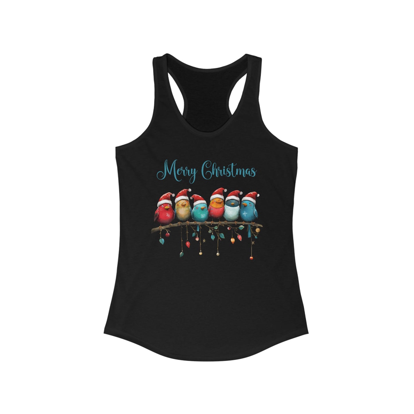 Holiday Birds Racerback Tank For Christmas Finches Summer Top