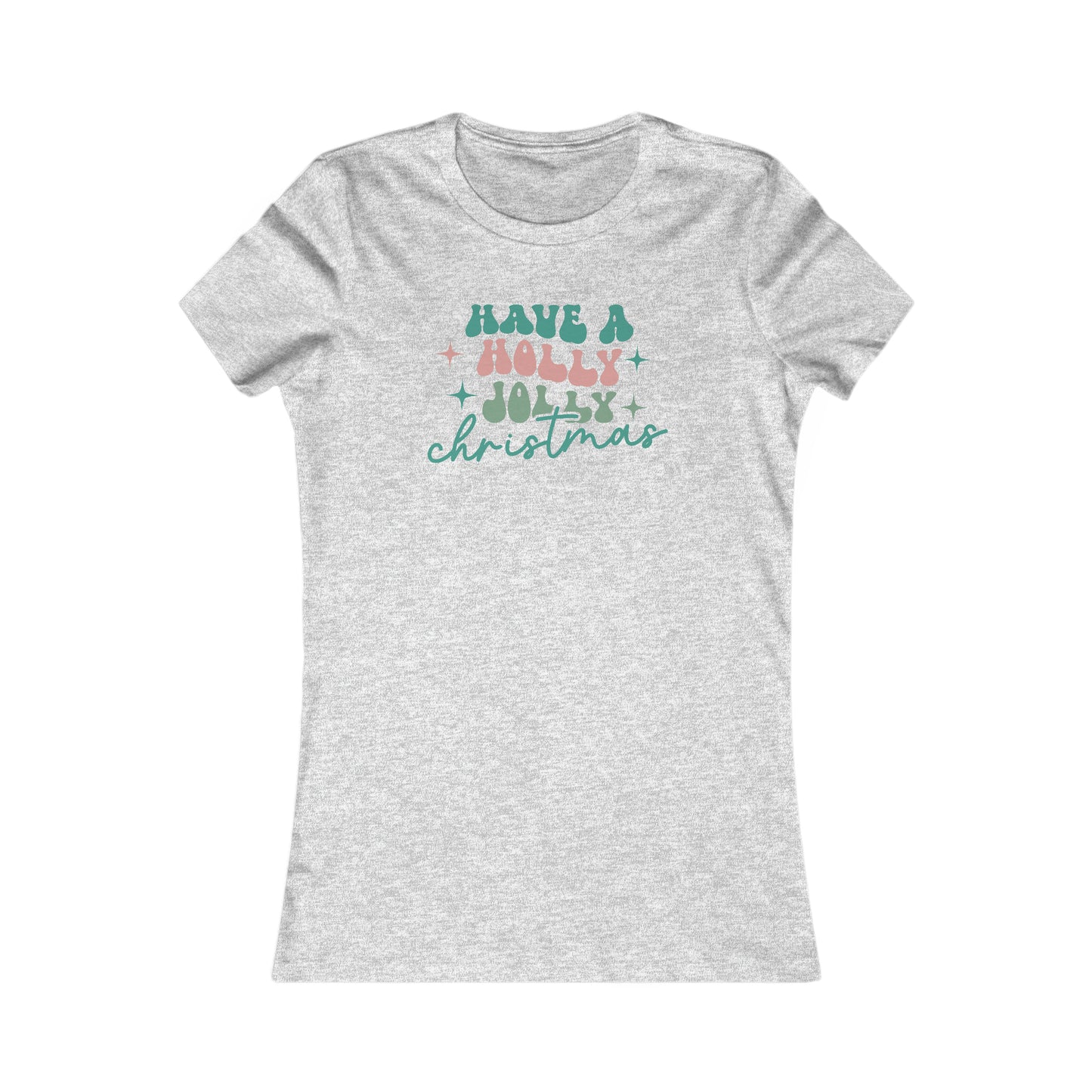 Retro Christmas Tee For Holly Jolly Christmas T-Shirt For Cute Ladies TShirt For Festive Holiday T Shirt