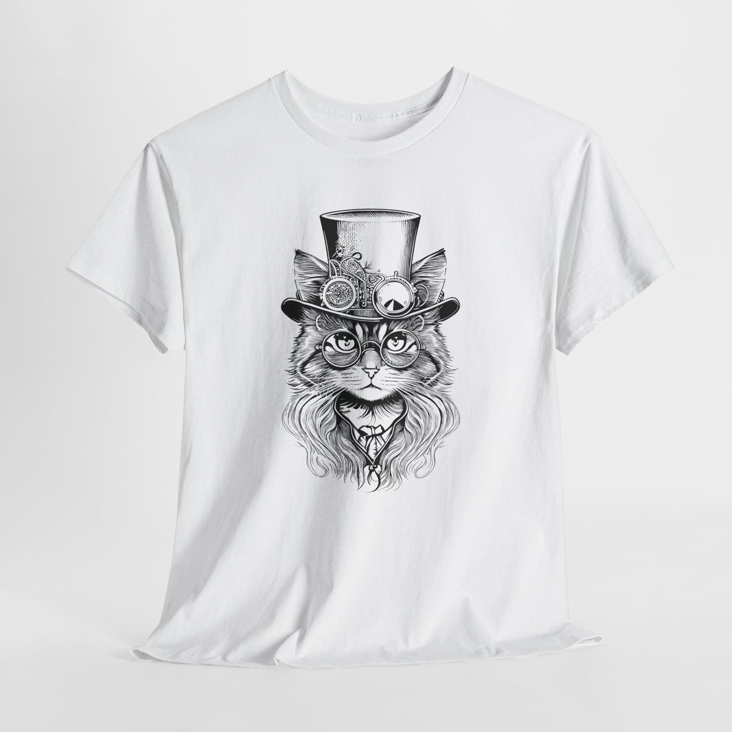 Steampunk Cat T-Shirt For Retro T Shirt For Science Fiction TShirt For Victorian Shirt For Wild West TShirt For Steam Punk Gift