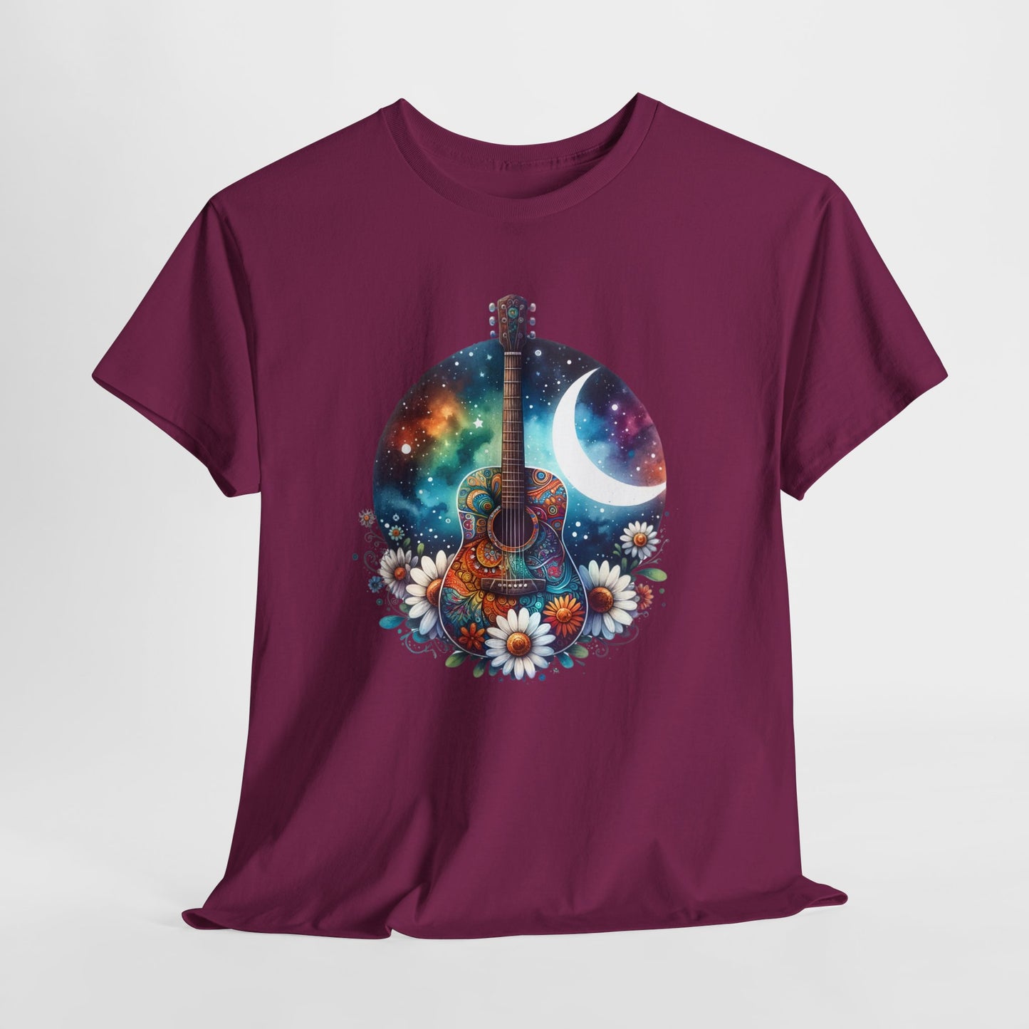 Cosmic Guitar Tee Bohemian Style for Music Lovers T-Shirt