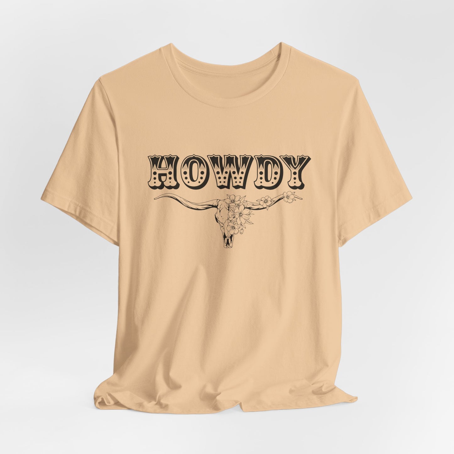 Western Howdy T-Shirt For BOHO Steer Skull T Shirt For Country Girl TShirt