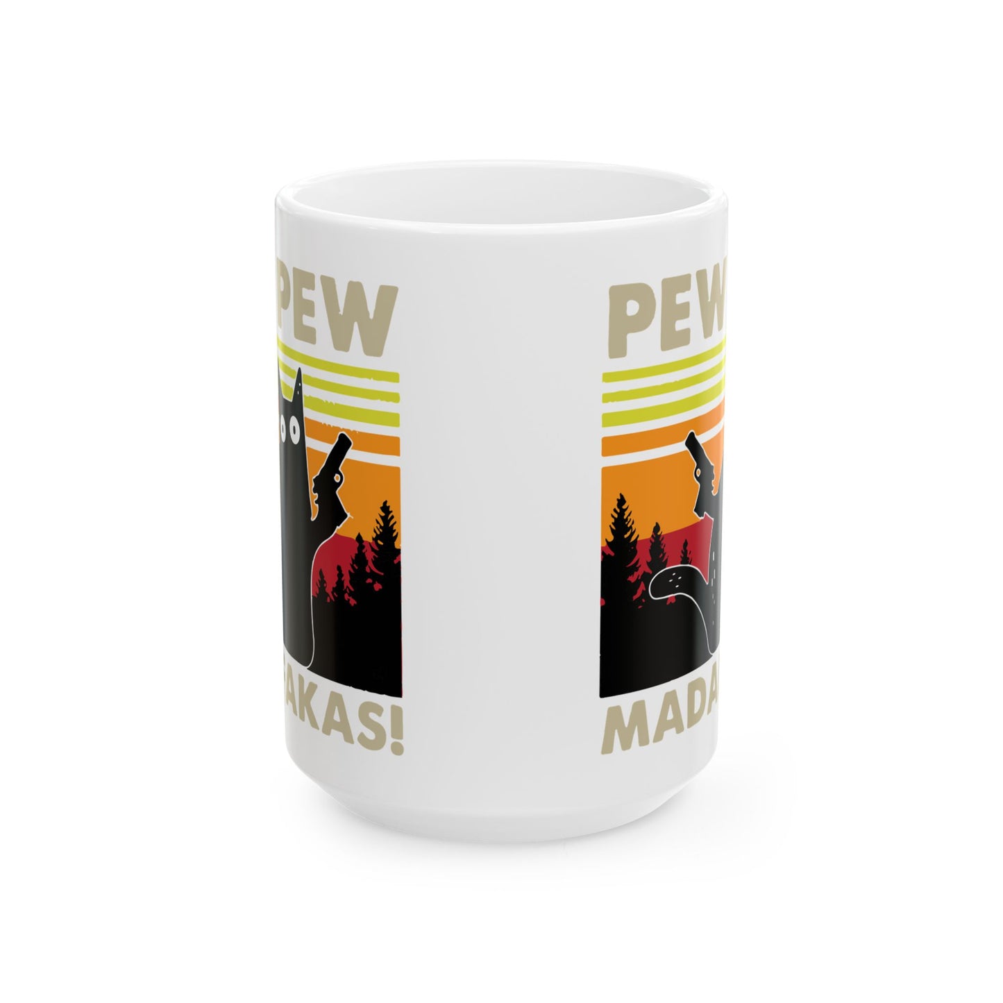 Pew Pew Madafkas Coffee Mug For Sarcastic Cat Tea Cup For Hot Cocoa