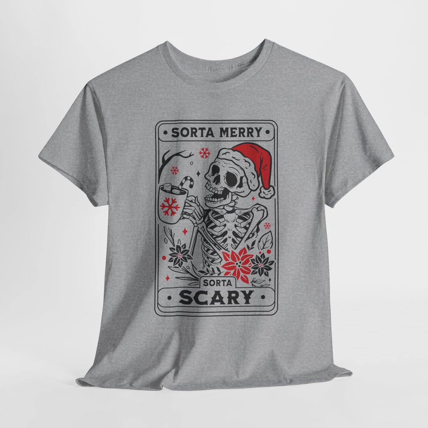 Sorta Scary T-Shirt For Christmas TShirt For Santa Skeleton T Shirt