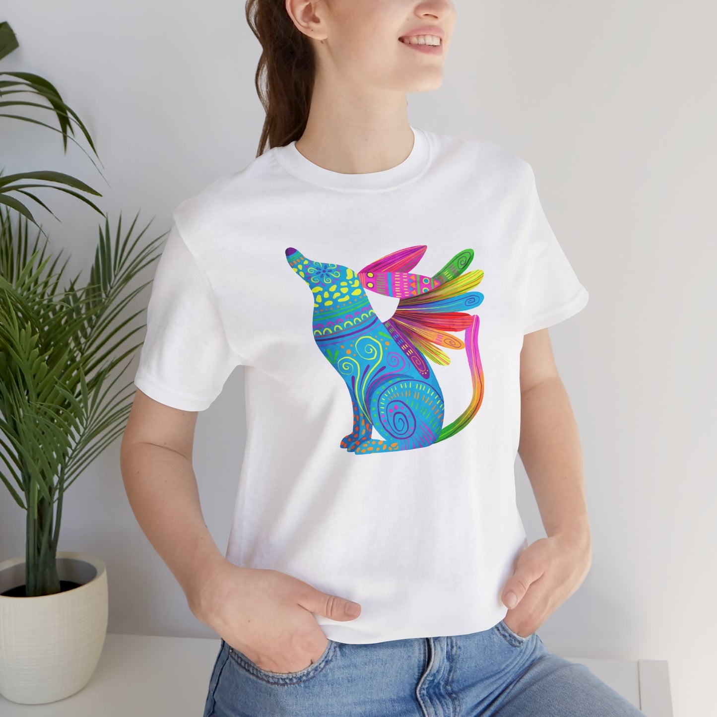 Mexican Folk Art T-Shirt For Cinco de Mayo TShirt For Winged Dog Watercolor T Shirt