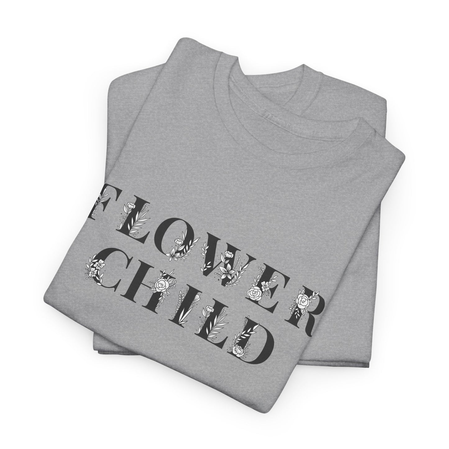 Floral T-Shirt For Flower Child T Shirt For Hippy TShirt Botanical T-Shirt For Woman Floral Lettering Shirt