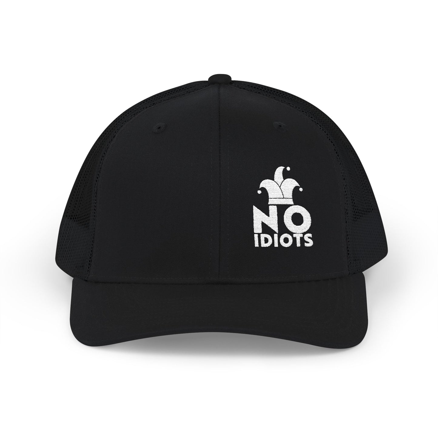 No Idiots Bold Snapback Trucker Cap