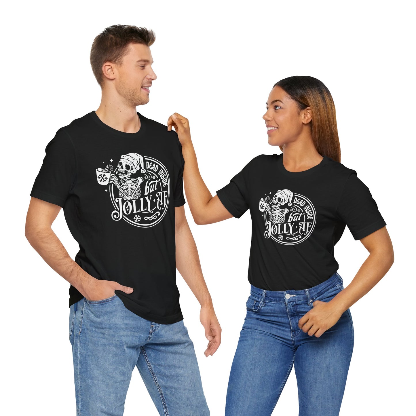 Jolly Skeleton T-Shirt For Snarky Christmas T Shirt For Dead Inside TShirt