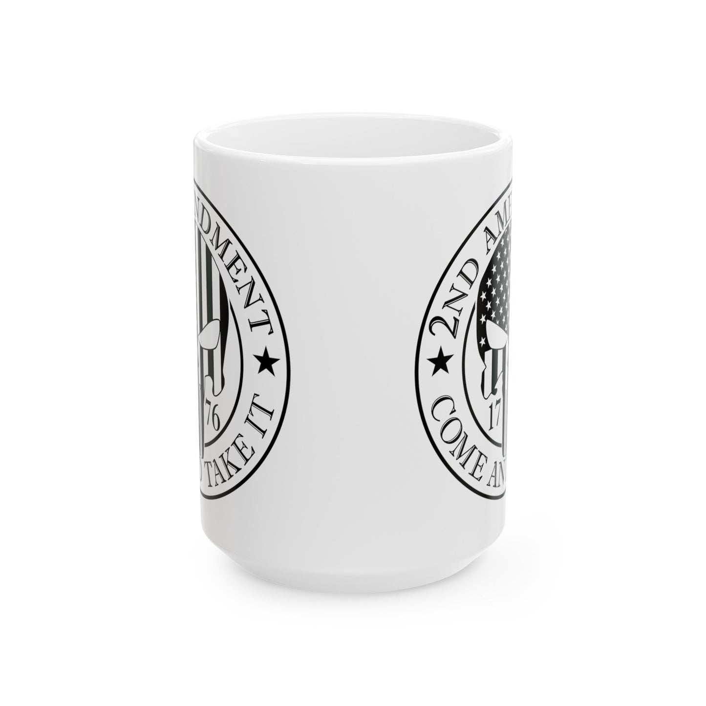 Second Amendment Ceramic Mug For Patriotic Coffee Cup For Punisher Flag Collectors