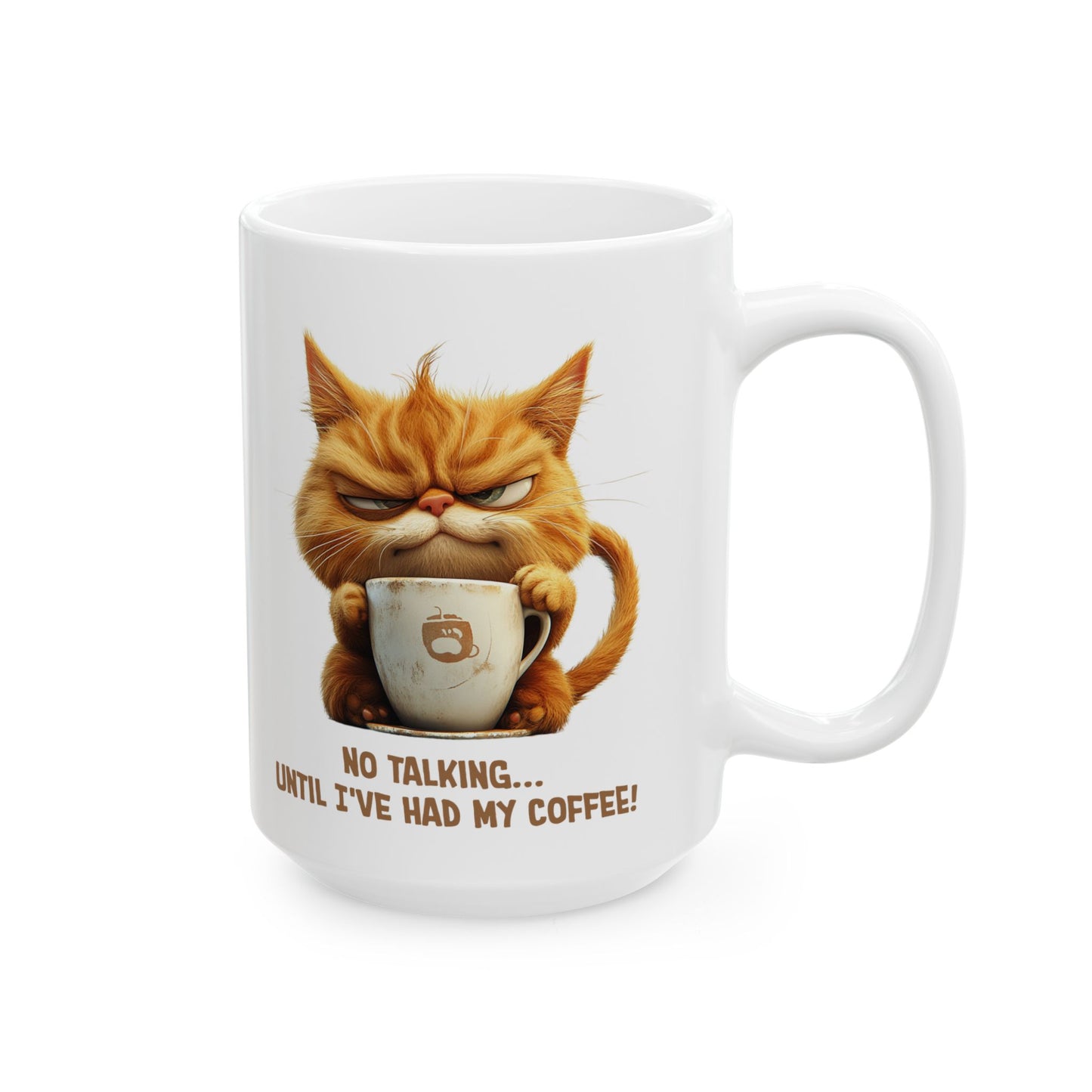 Caffeinated Cat Mug For Funny Feline Coffee Cup