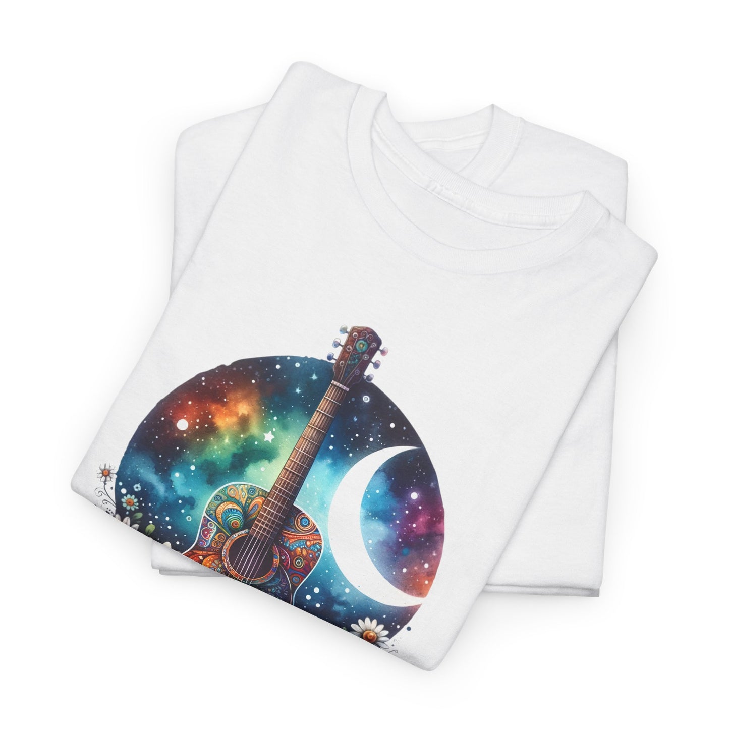 Cosmic Guitar Tee Bohemian Style for Music Lovers T-Shirt