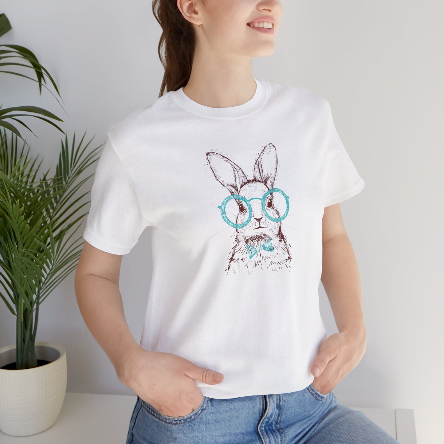 Hipster Bunny T-Shirt For Easter T Shirt For Cute Rabbit T Shirt