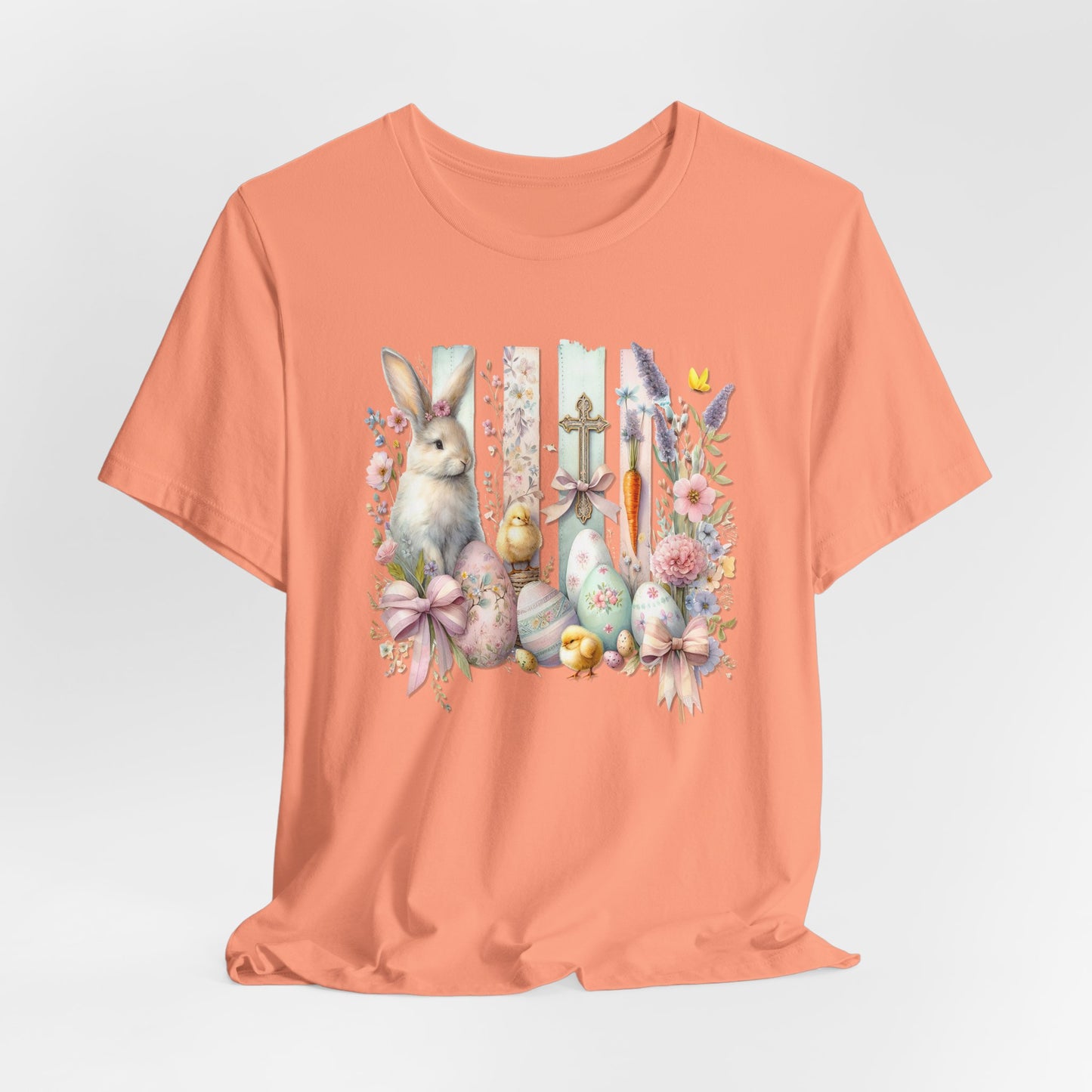 Easter Bunny Collage Tee - Festive Spring Vibes Graphic T-Shirt