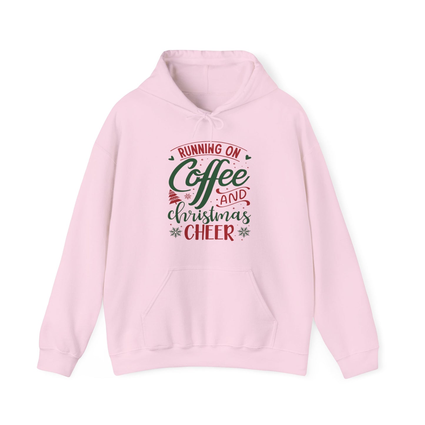 Christmas Cheer Hooded Sweatshirt For Holiday Coffee Lovers Hoodie For Fun Xmas Lounge Clothes