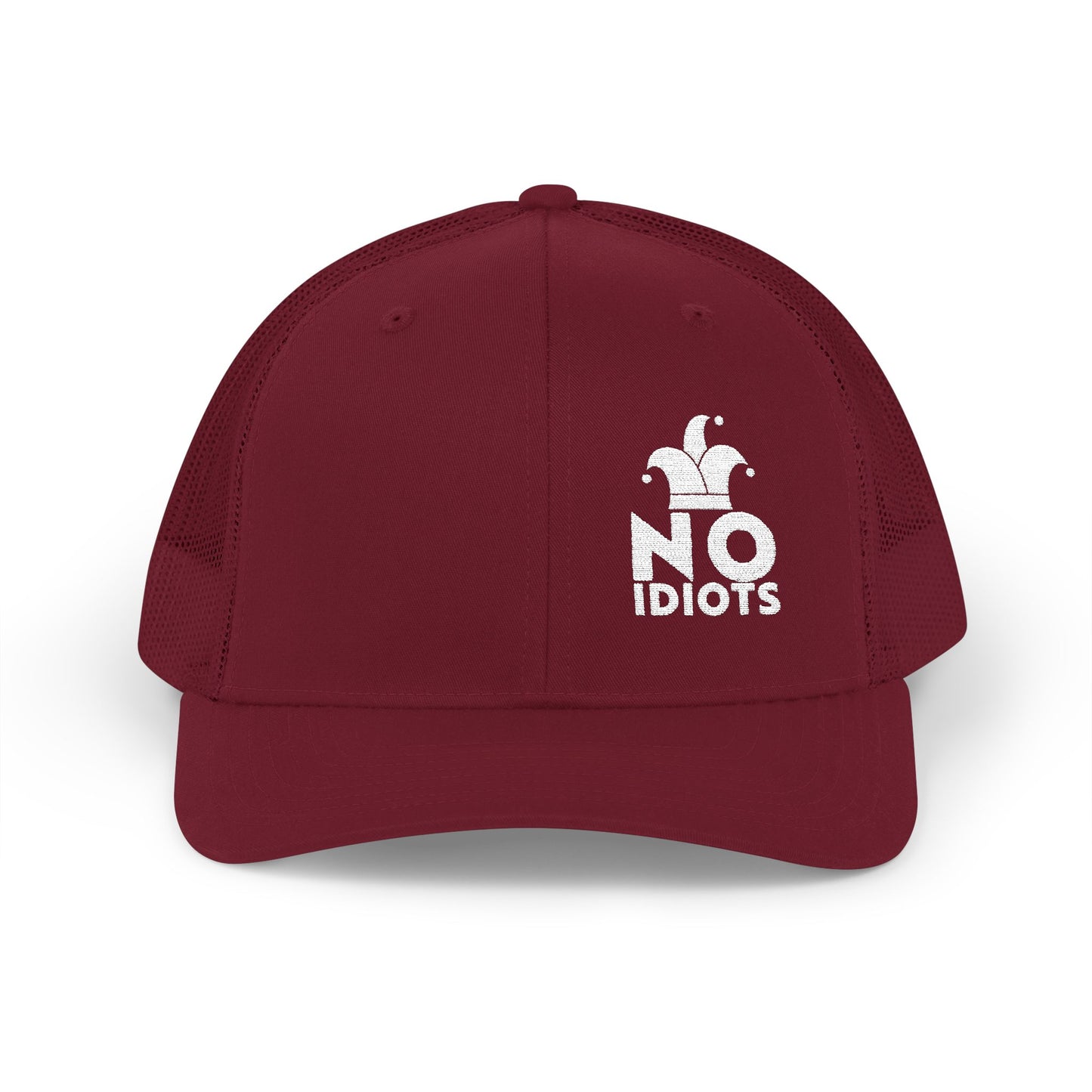 No Idiots Bold Snapback Trucker Cap