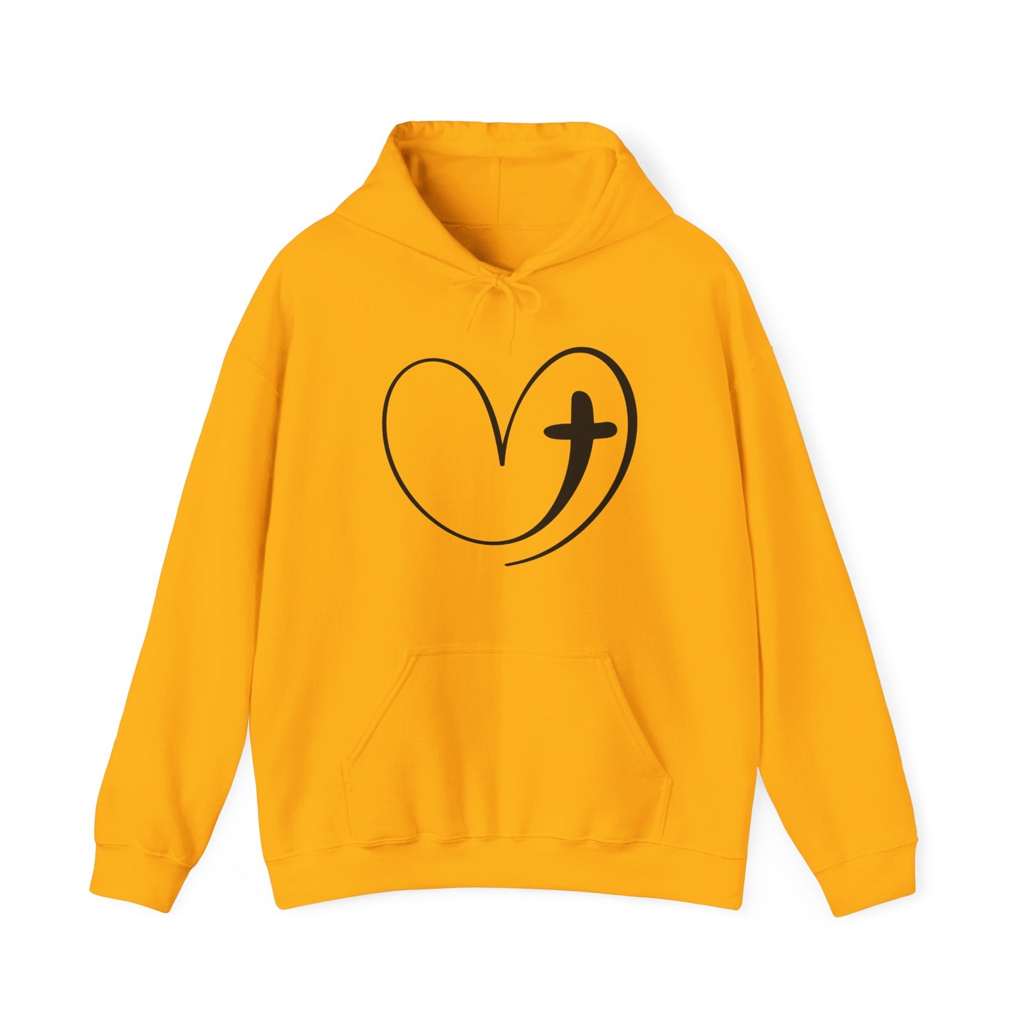 Faith Love Heart Cross Hoodie - Stylish Christian Sweatshirt