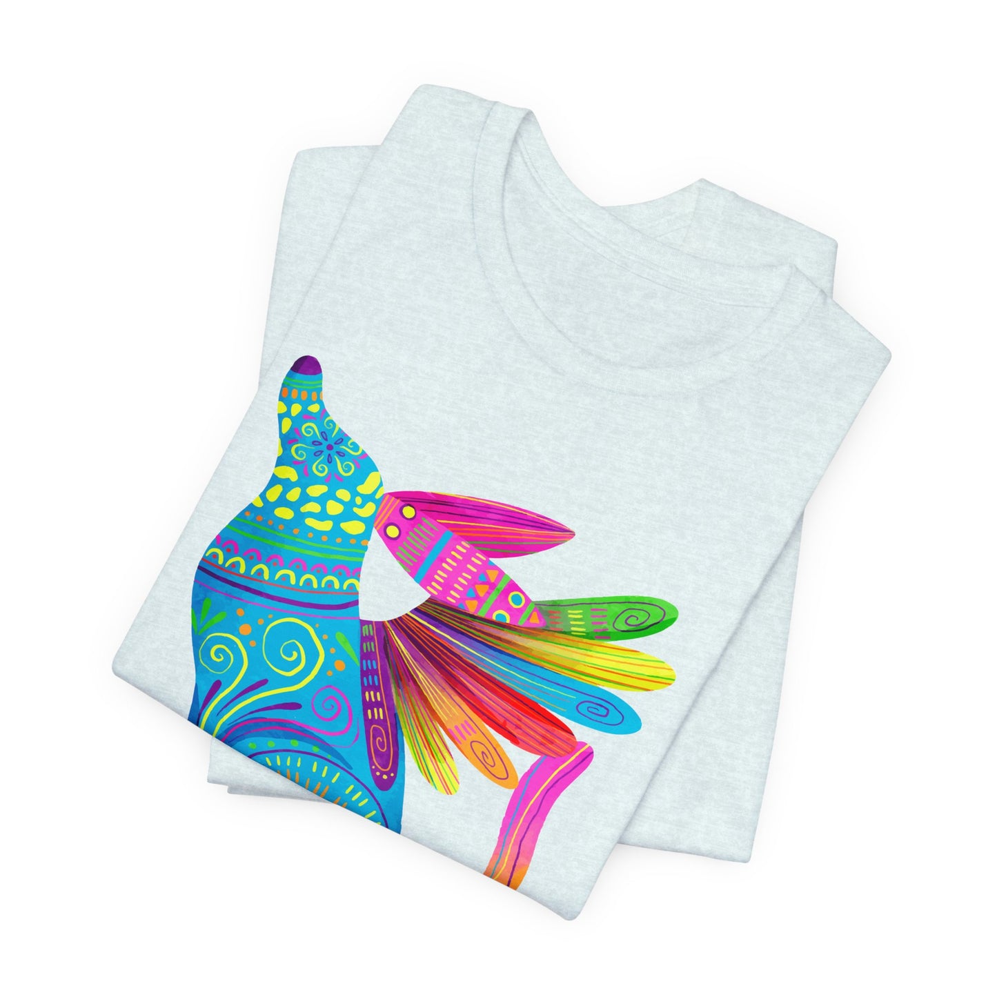 Mexican Folk Art T-Shirt For Cinco de Mayo TShirt For Winged Dog Watercolor T Shirt