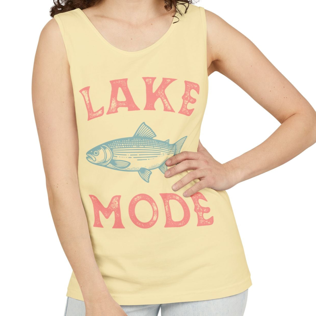 Lake Mode Tank Top For Fishing Shirt For Summer Vacation Tee