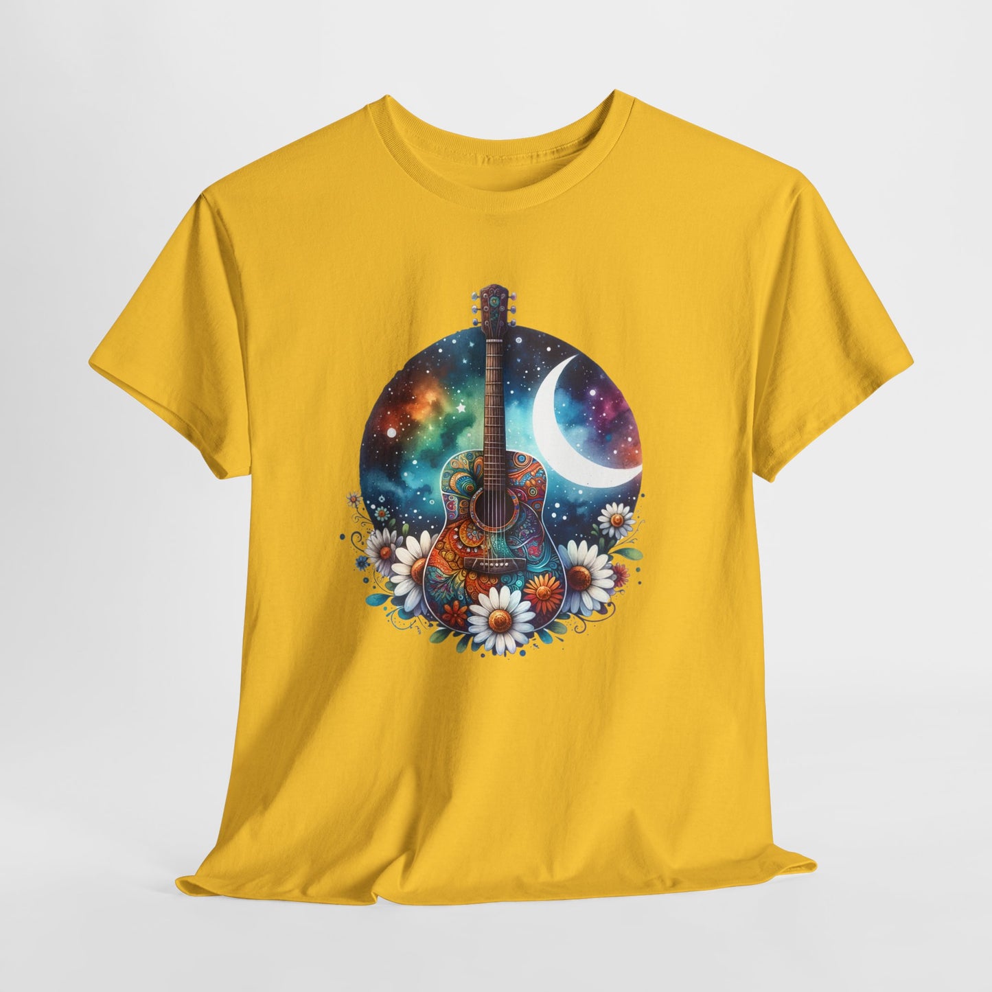 Cosmic Guitar Tee Bohemian Style for Music Lovers T-Shirt