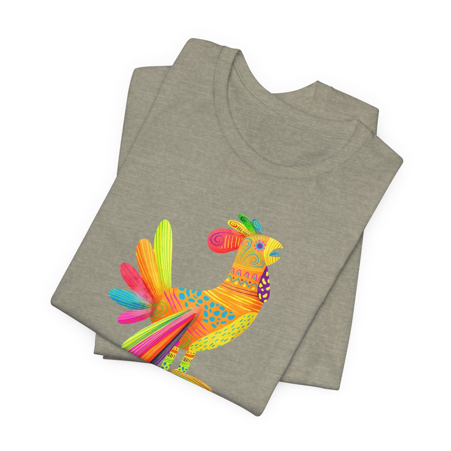 Mexican Folk Art T-Shirt For Watercolor Rooster T Shirt For Cinco de Mayo TShirt