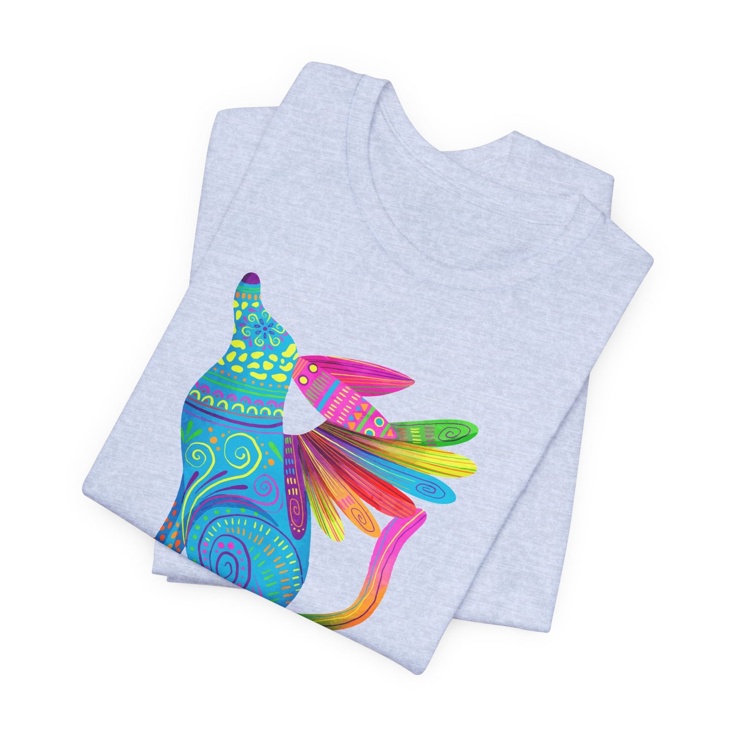 Mexican Folk Art T-Shirt For Cinco de Mayo TShirt For Winged Dog Watercolor T Shirt