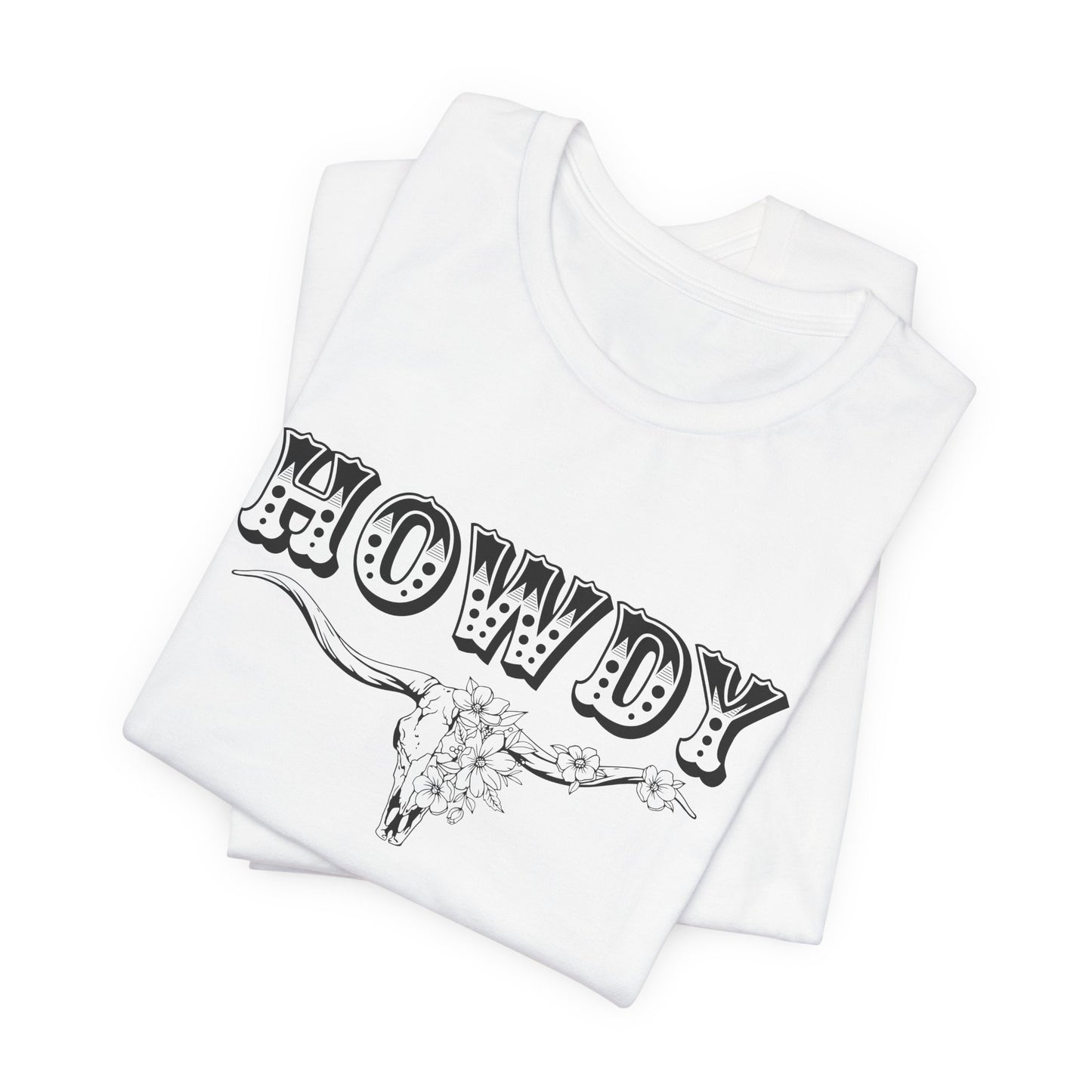 Western Howdy T-Shirt For BOHO Steer Skull T Shirt For Country Girl TShirt