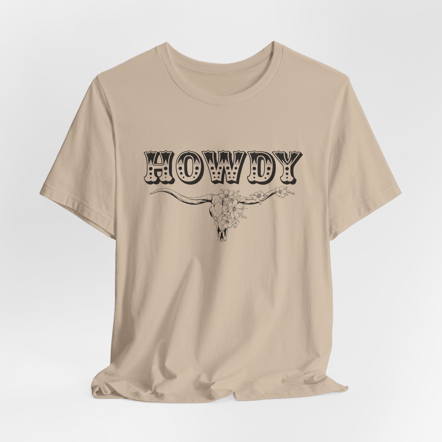 Western Howdy T-Shirt For BOHO Steer Skull T Shirt For Country Girl TShirt