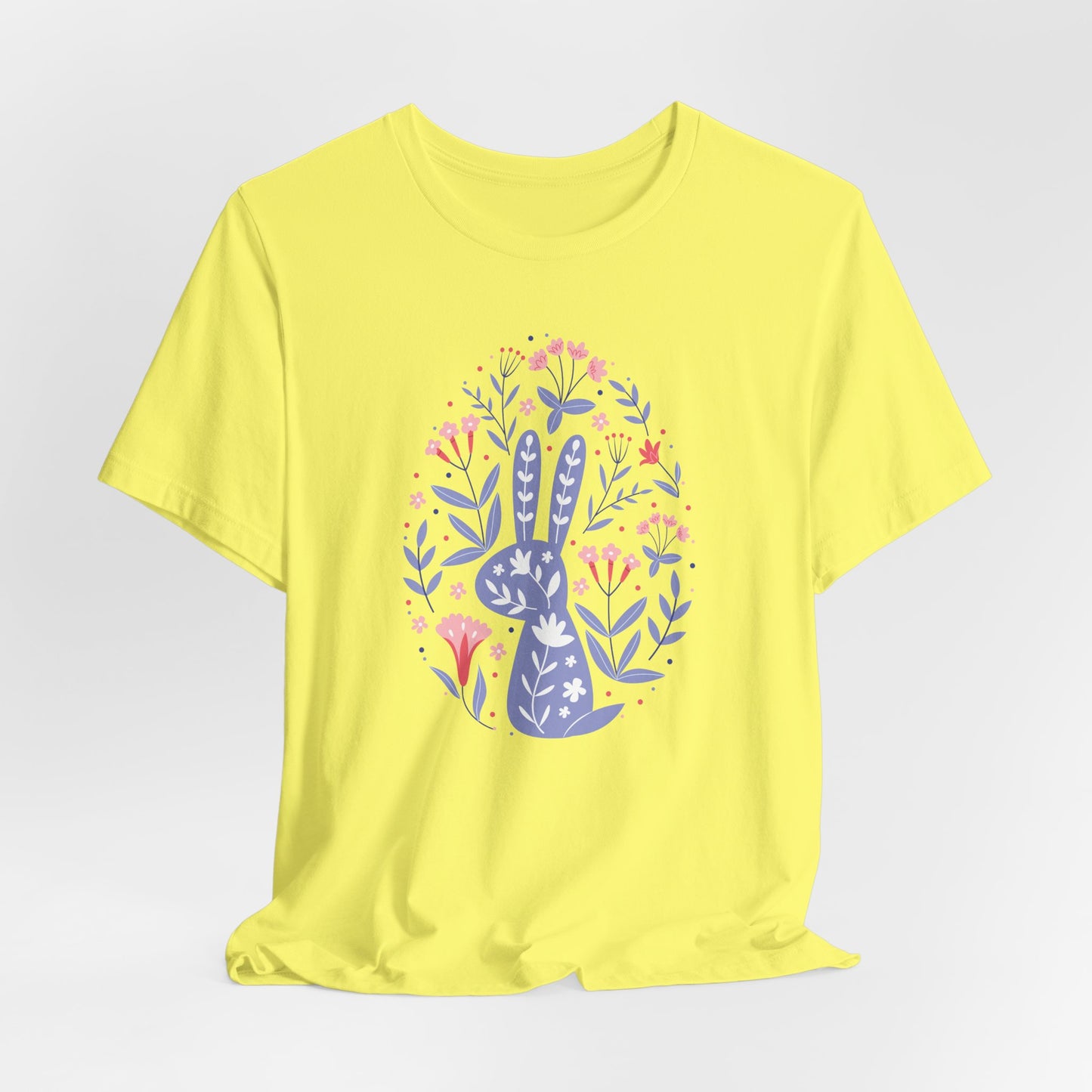 Flowery Bunny T-Shirt For Egg Shape T Shirt For Easter TShirt