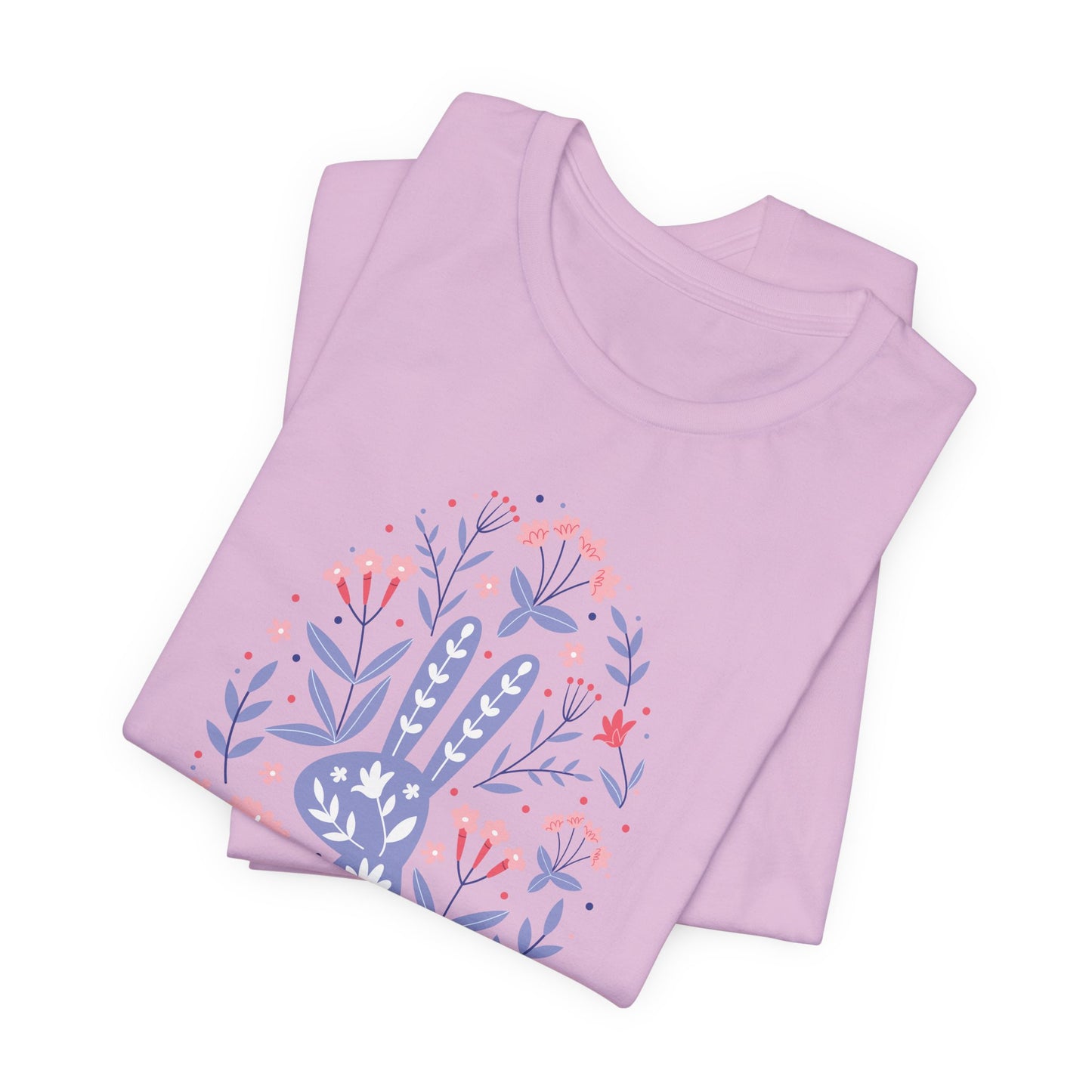 Flowery Bunny T-Shirt For Egg Shape T Shirt For Easter TShirt