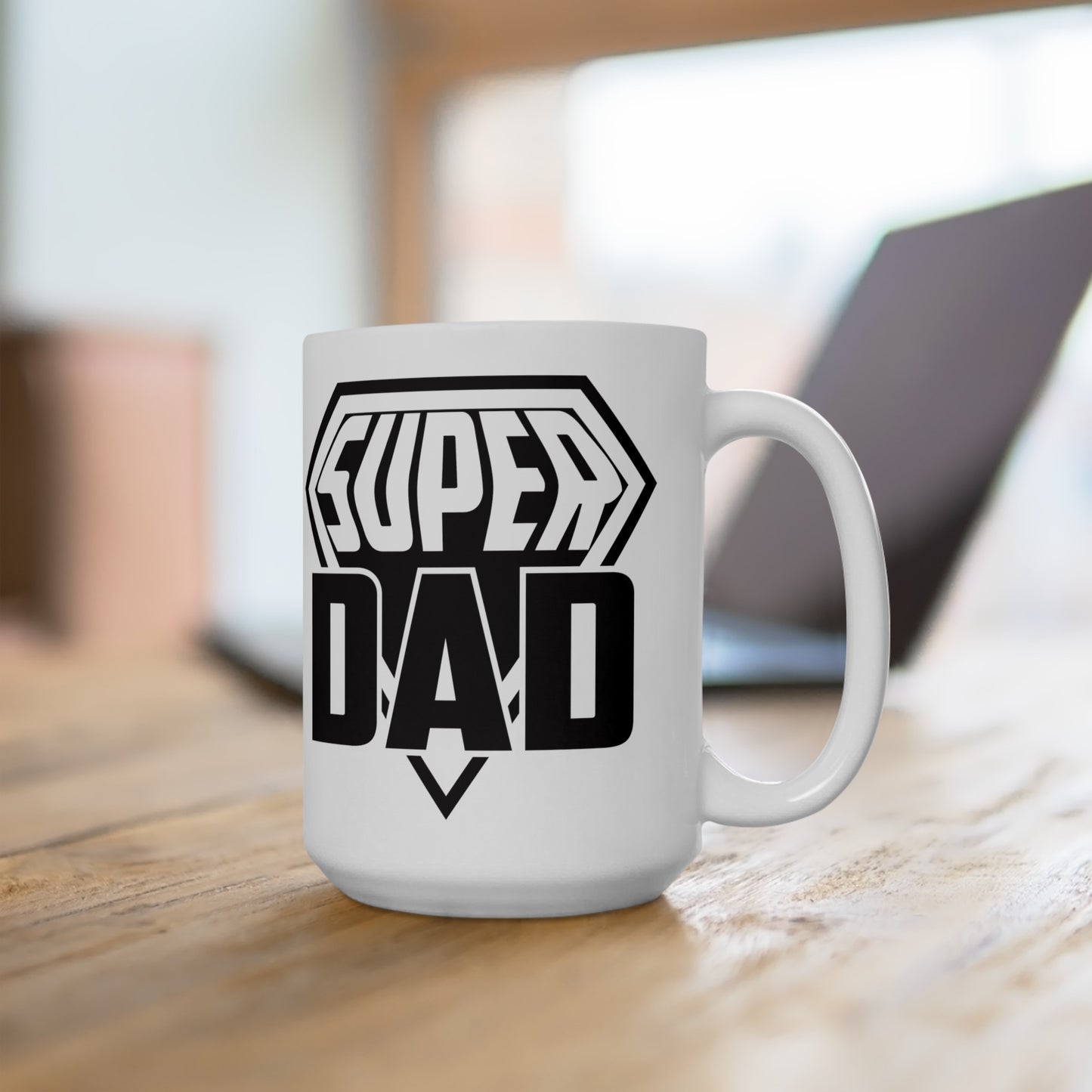 Super Dad Ceramic Mug For Father's Day Coffee Cup For Dad Gift Idea (15oz)