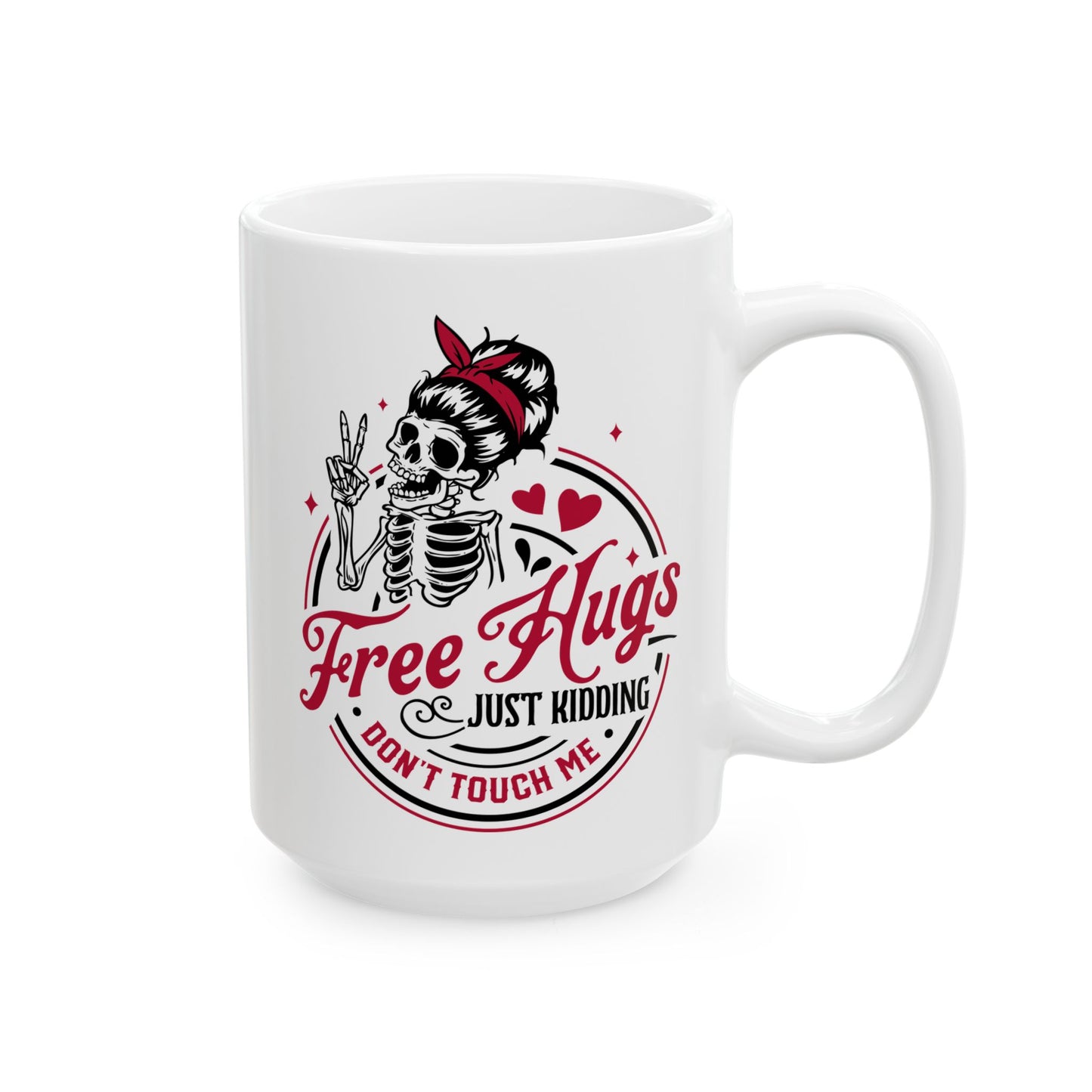 Free Hugs Coffee Mug For Snarky Valentine Tea Cup For Hot Cocoa