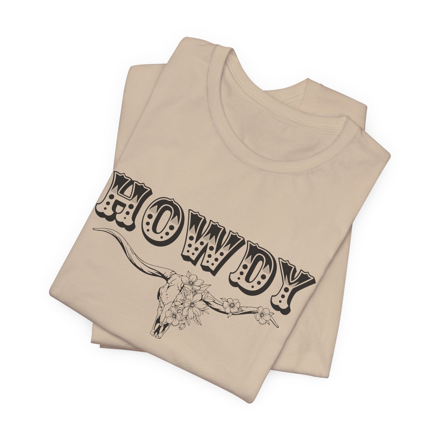 Western Howdy T-Shirt For BOHO Steer Skull T Shirt For Country Girl TShirt