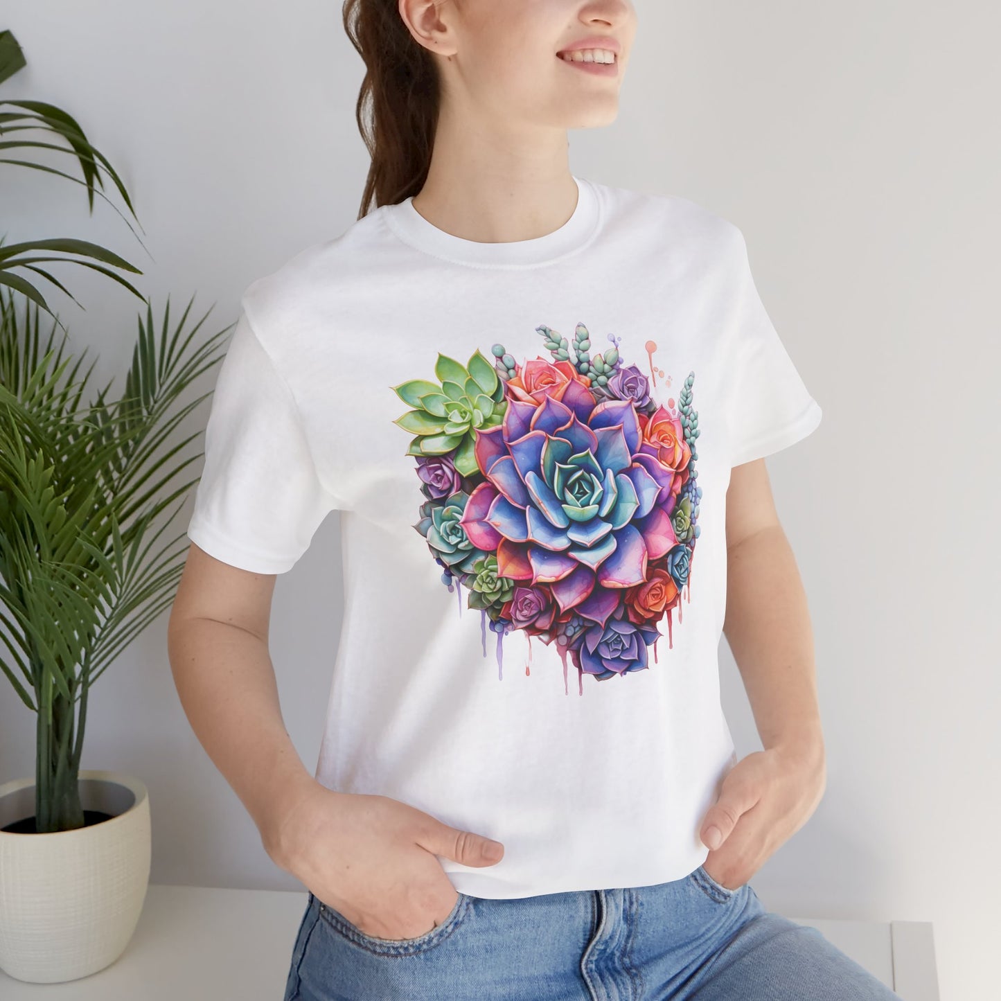 Succulent T-shirt For Cacti TShirt For Watercolor T Shirt For Plant Lovers Tee