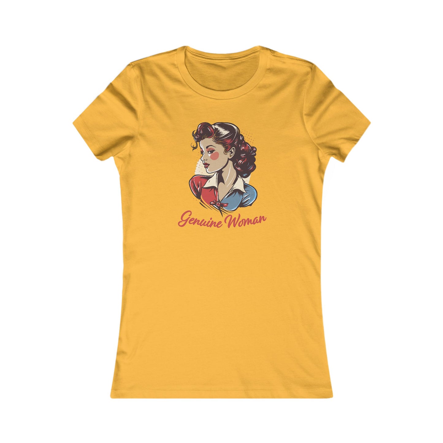 Genuine Woman Pinup Girl T-Shirt For Retro Real Woman TShirt For Mother's Day T Shirt Gift